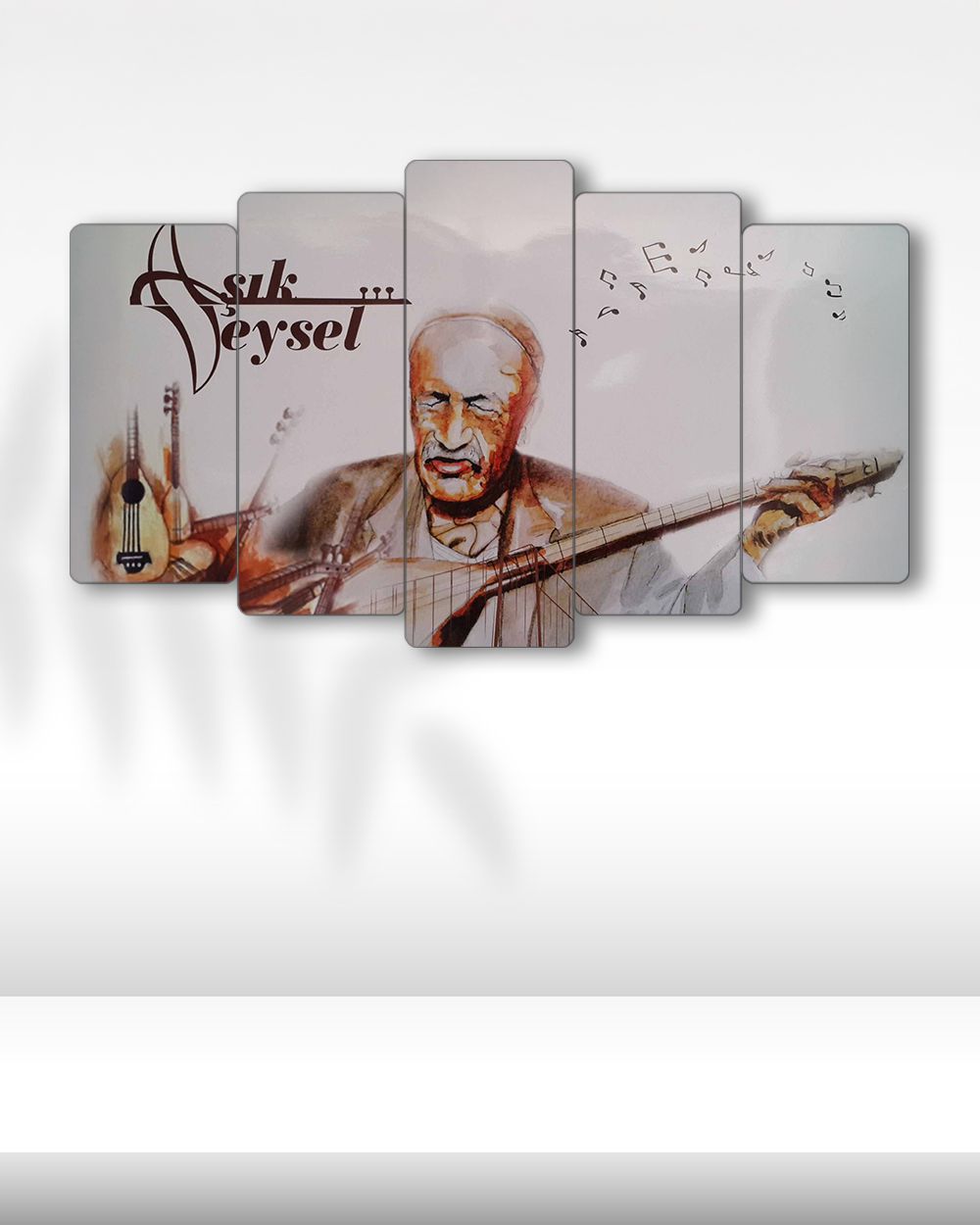 Aşık Veysel - 5 Parçalı Tablo