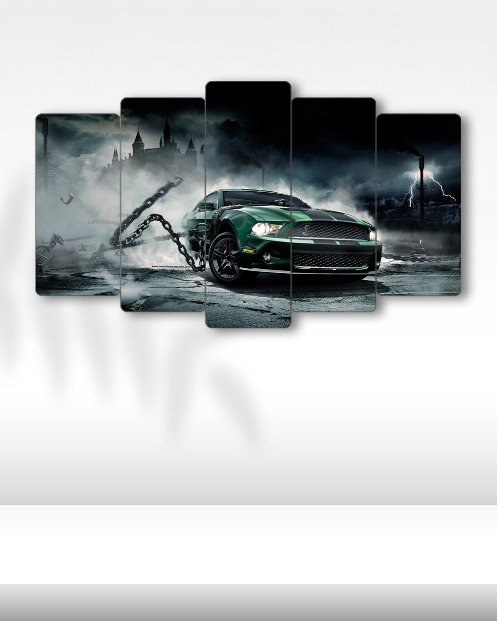 Ford Mustang Shelby GT500 - 5 Parçalı Araba Tablo