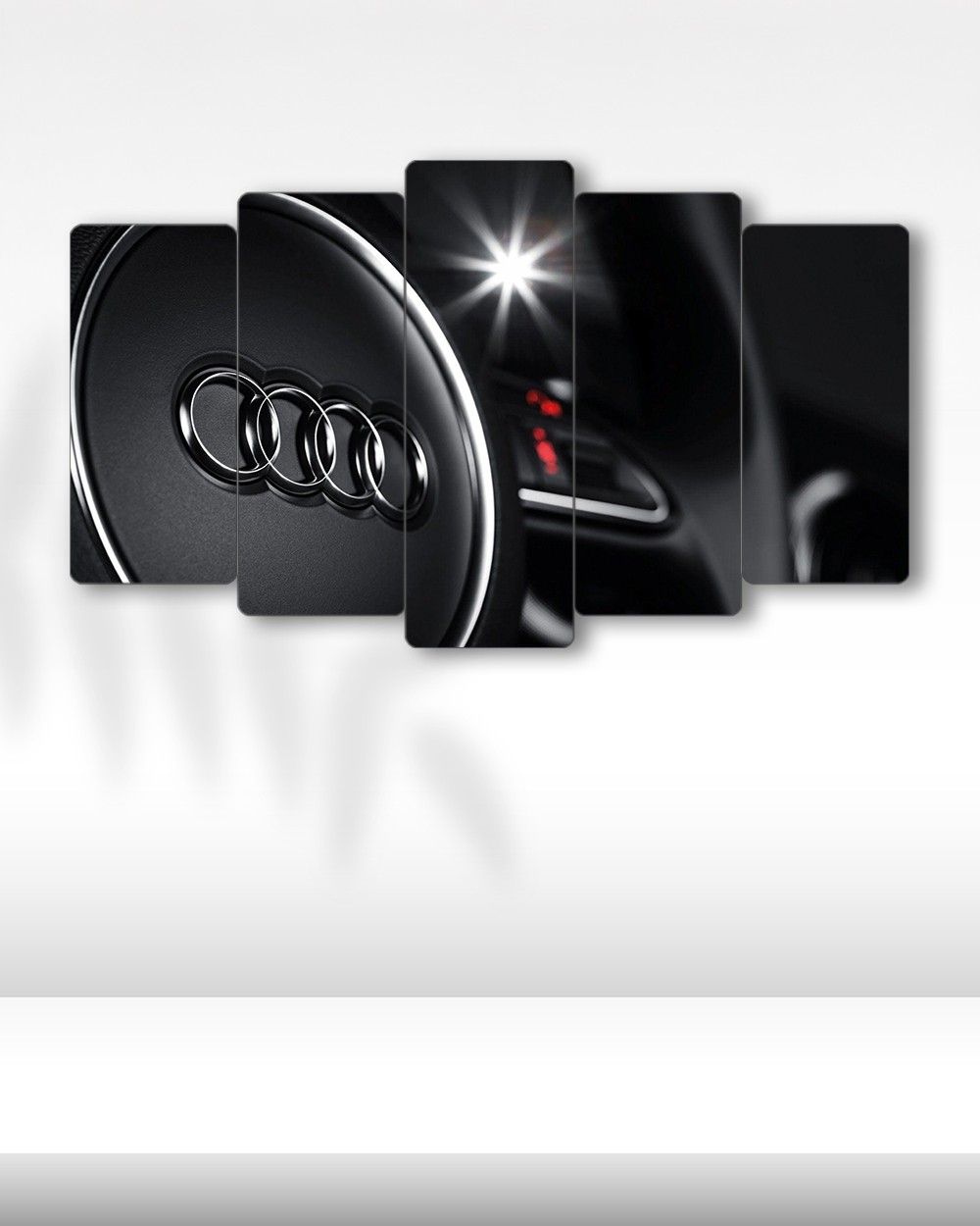 Audi Logo Ön Konsol - 5 Parçalı Araba Tablo