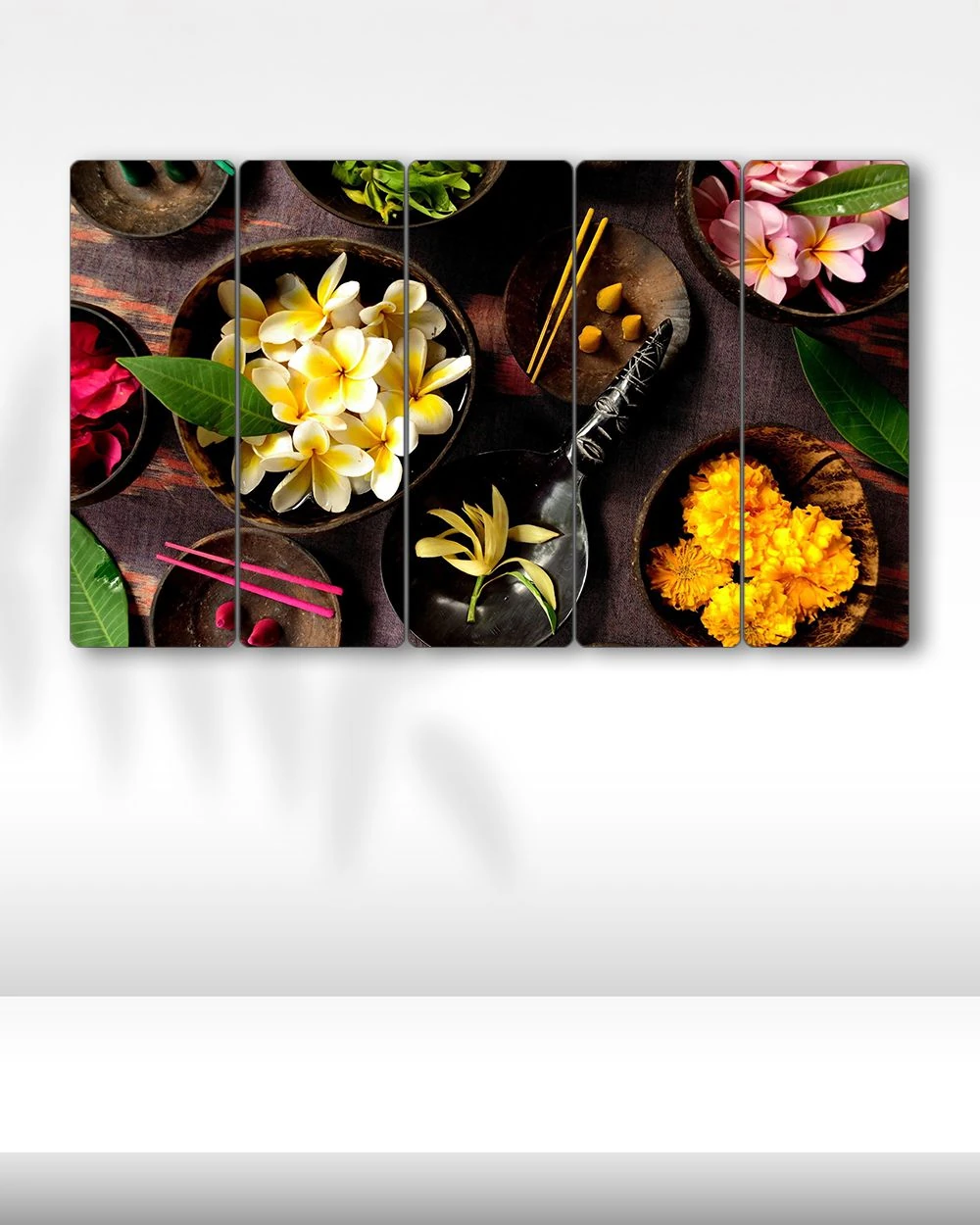 Çiçek Masası, Kase Çiçek - 5 Parçalı Tablo