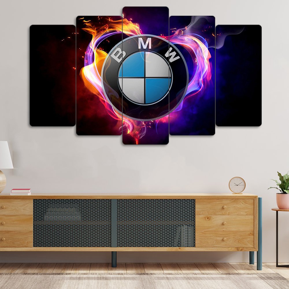BMW Logo - 5 Parçalı Araba Tablo