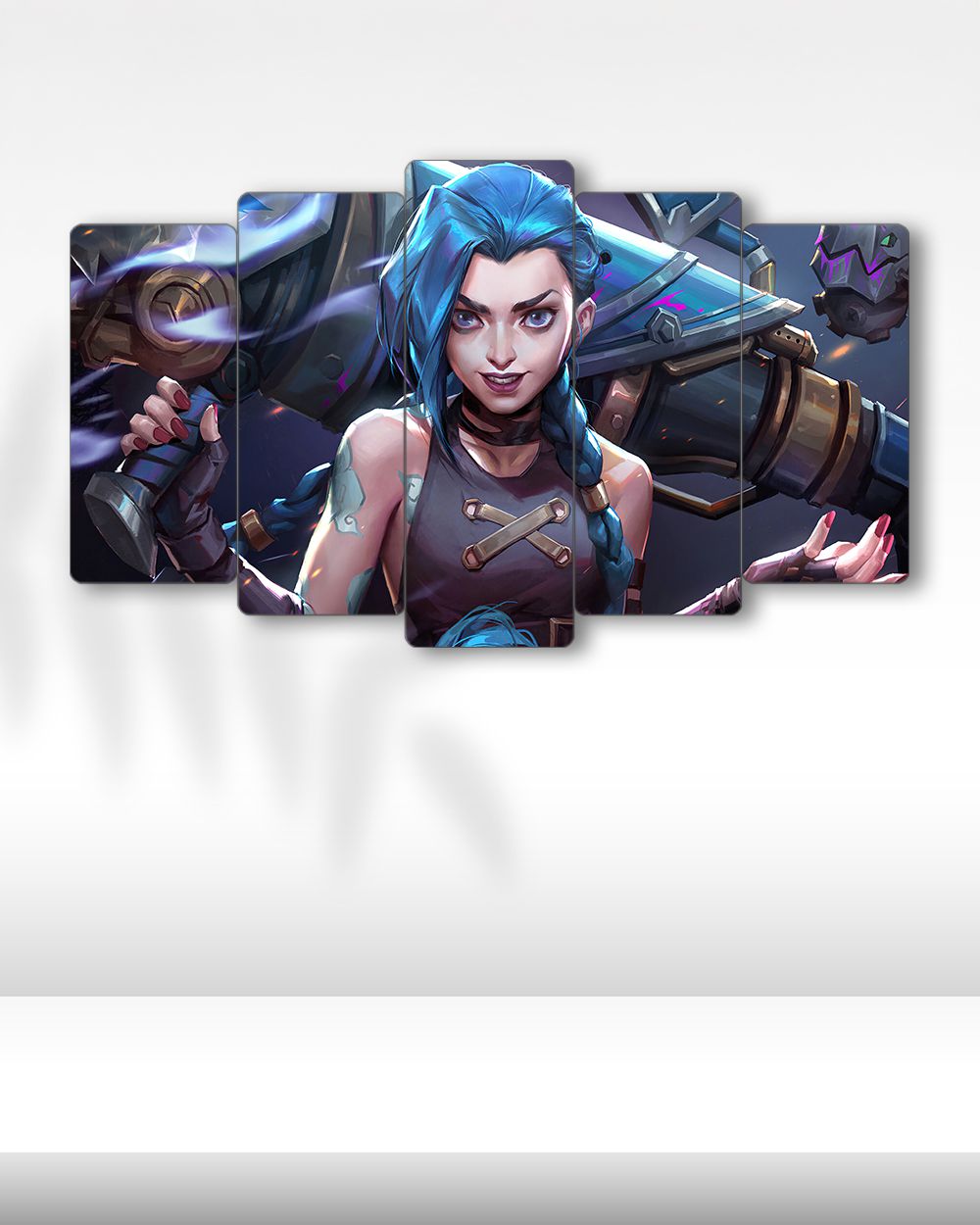 Arcane, Jinx Silahıyla - 5 Parçalı Tablo