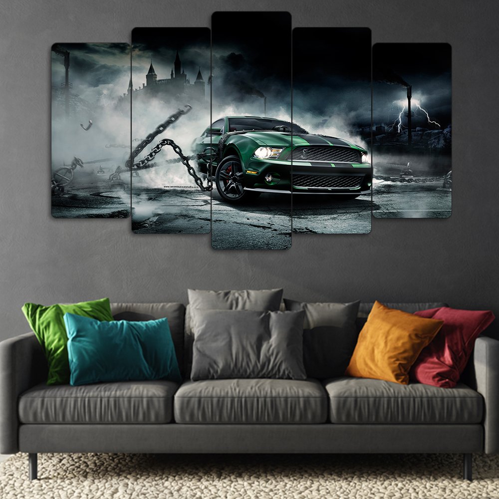 Ford Mustang Shelby GT500 - 5 Parçalı Araba Tablo