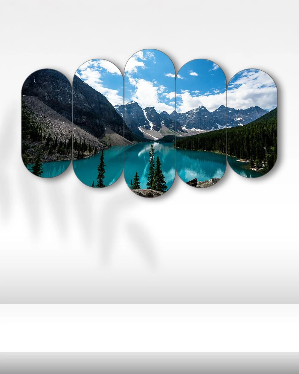 Mavi Dağ Manzarası - 5 Parçalı Tablo