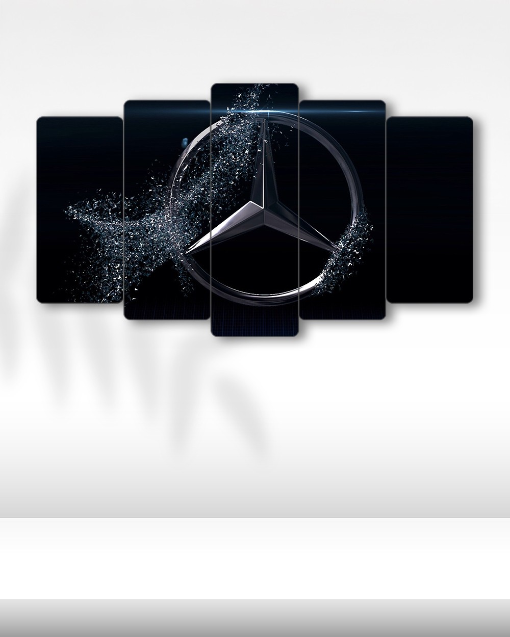 Mercedes-Benz Logo - 5 Parçalı Araba Tablo
