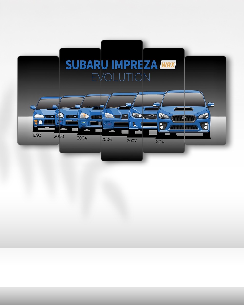 Subaru Impreza WRX Evrimi - 5 Parçalı Araba Tablo