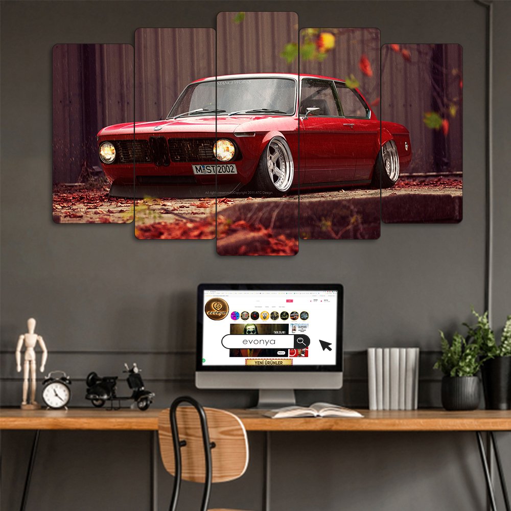 BMW 2002 Classic - 5 Parçalı Araba Tablo