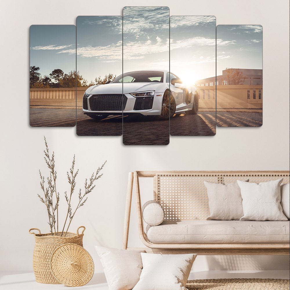 Audi R8 V10 Plus Sunrise - 5 Parçalı Araba Tablo