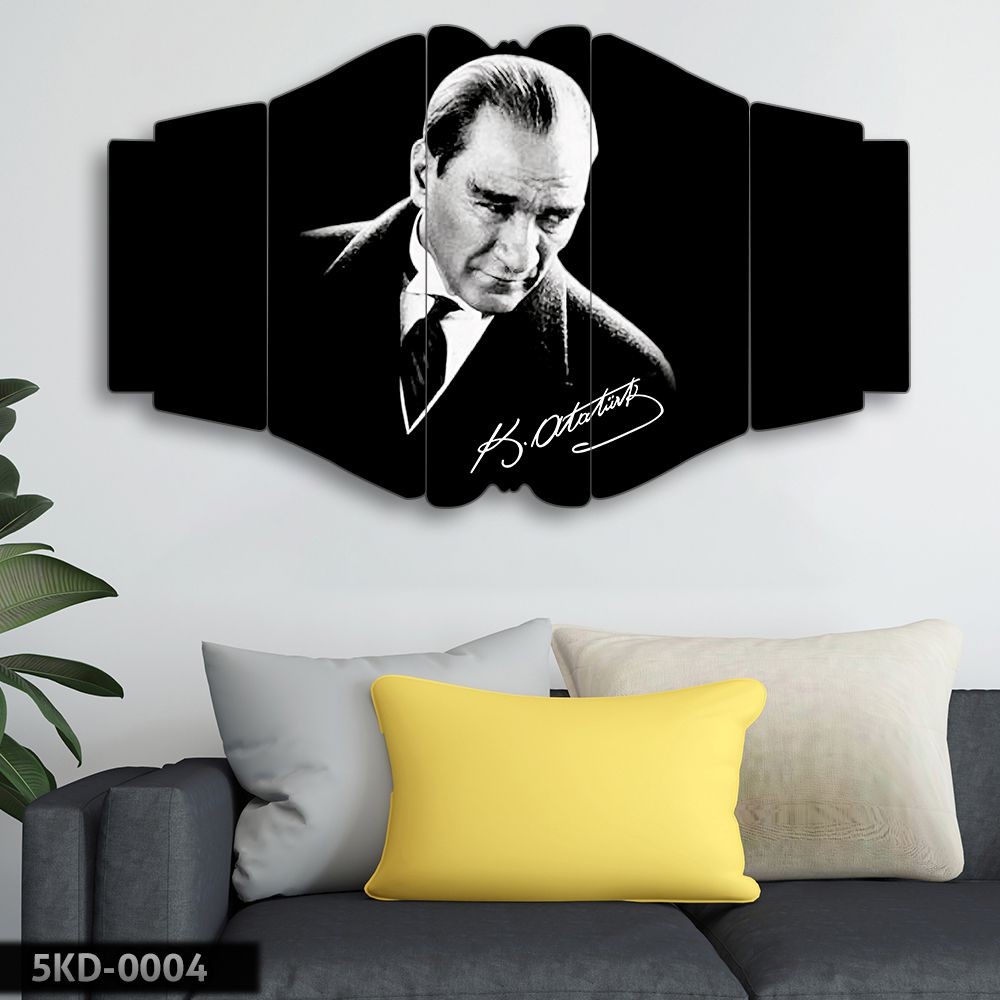 Saygı ve Özlemle - 5 Parçalı Atatürk Tablo