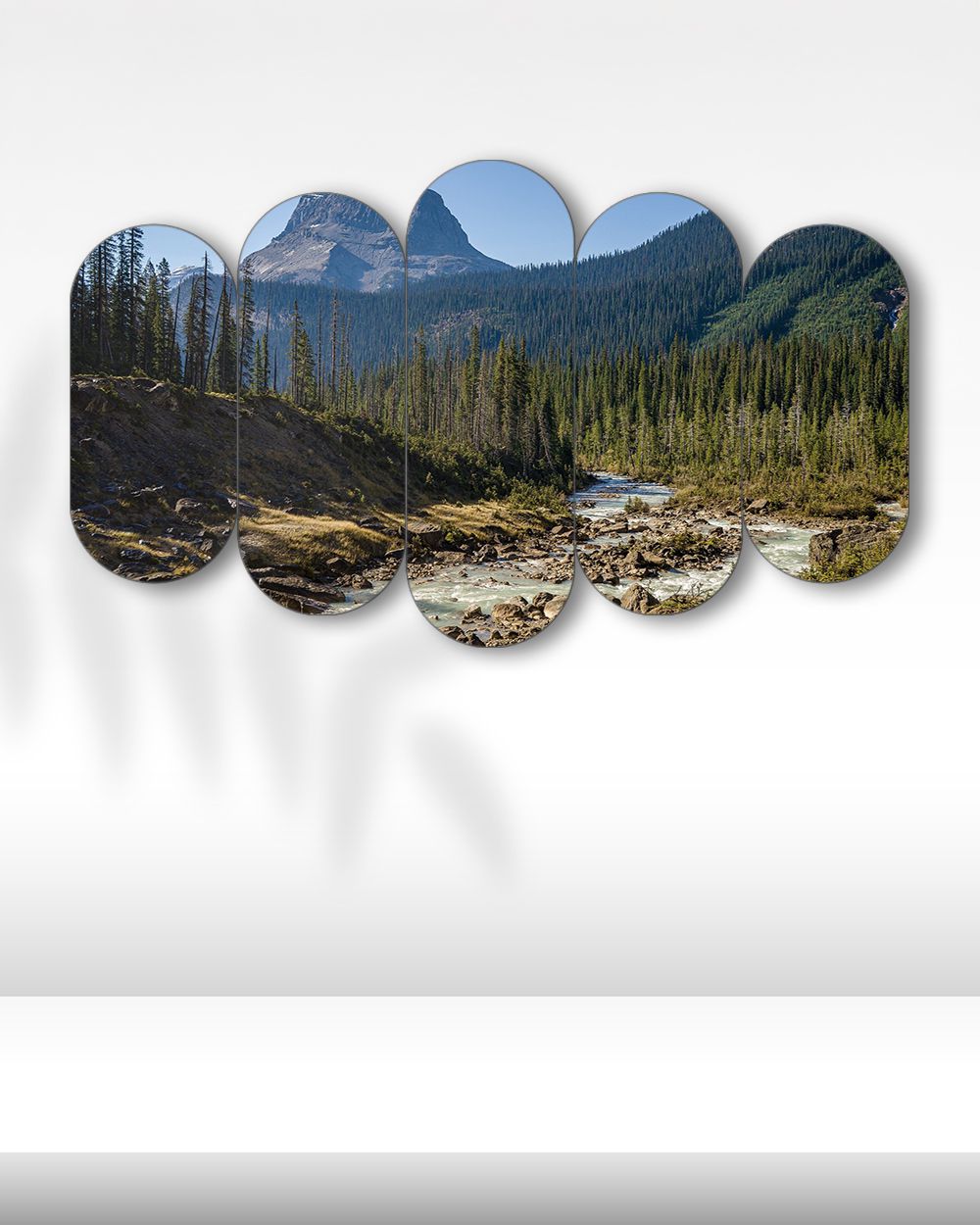 Dağ ve Orman Manzarası - 5 Parçalı Tablo