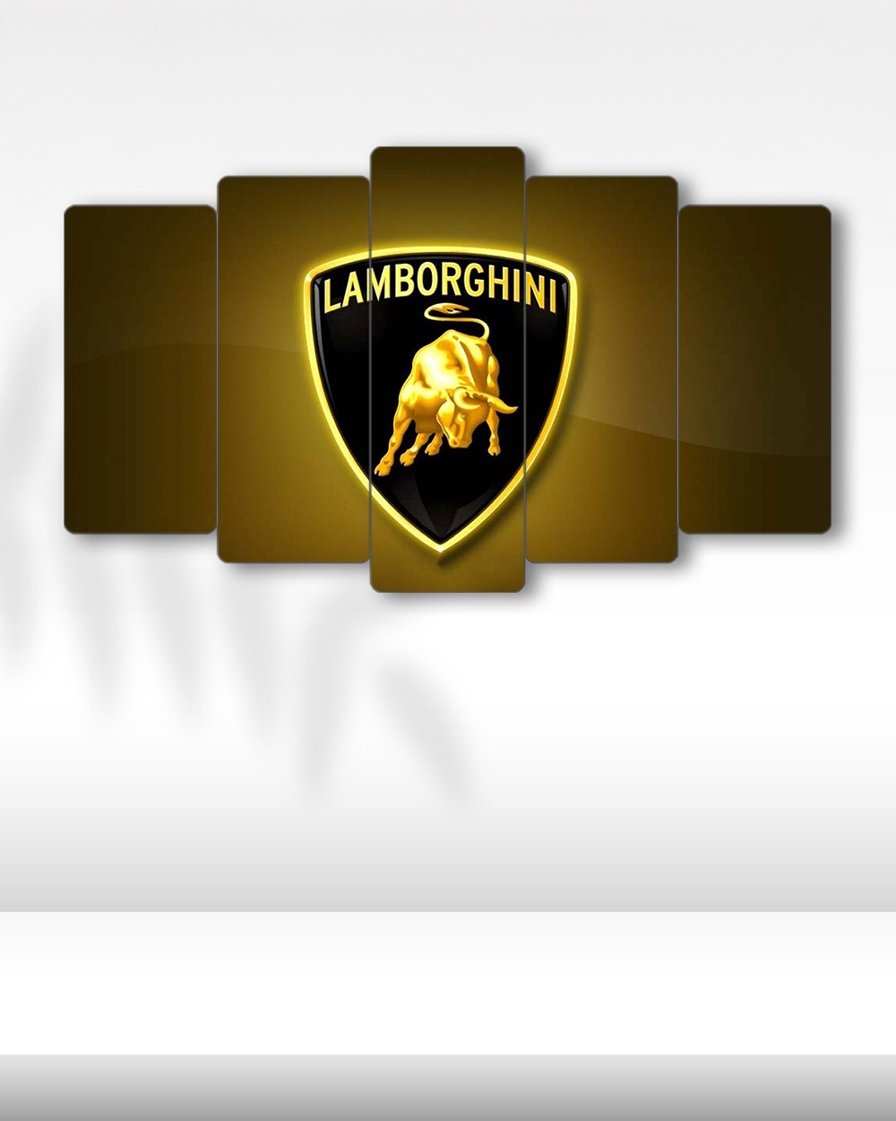 Lamborghini Logo - 5 Parçalı Araba Tablo