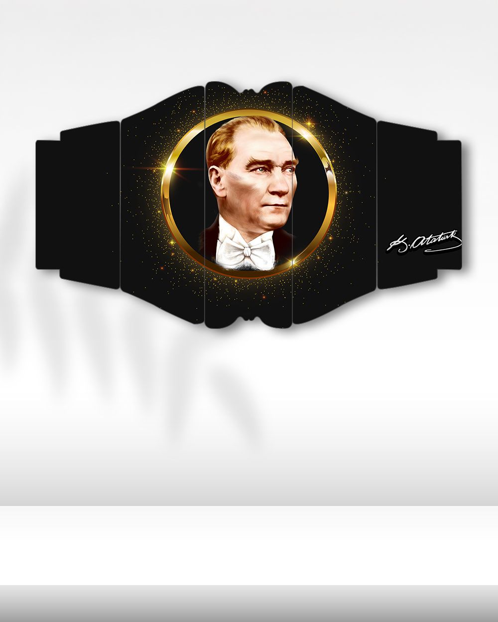 Altın Işığın İçinde Atatürk - 5 Parçalı Tablo