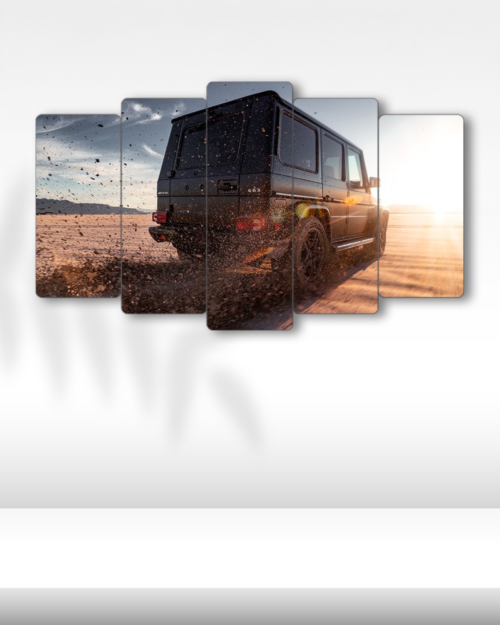 Mercedes G63 V8 Beast - 5 Parçalı Araba Tablo