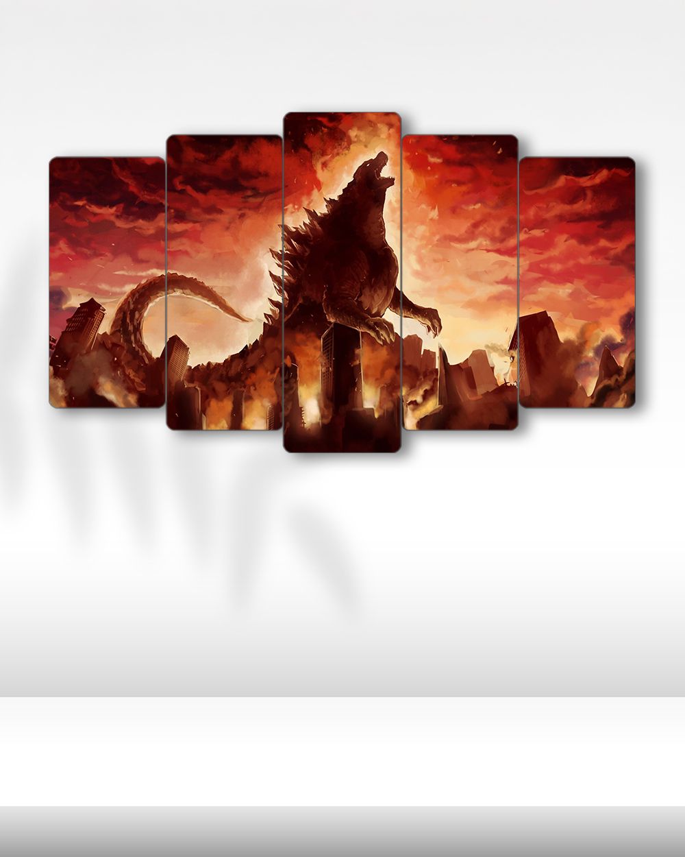Godzilla, Yıkım Sahnesi - 5 Parçalı Tablo