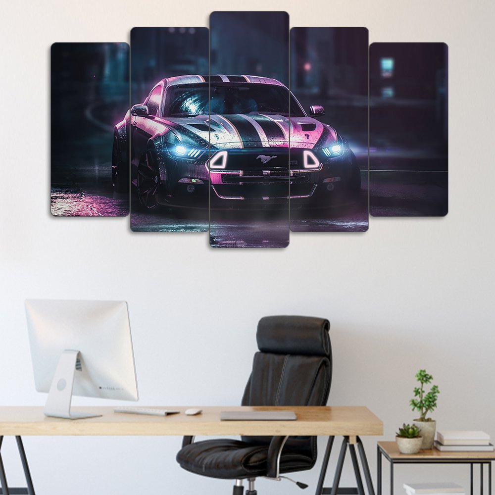 Ford Mustang GT - 5 Parçalı Araba Tablo