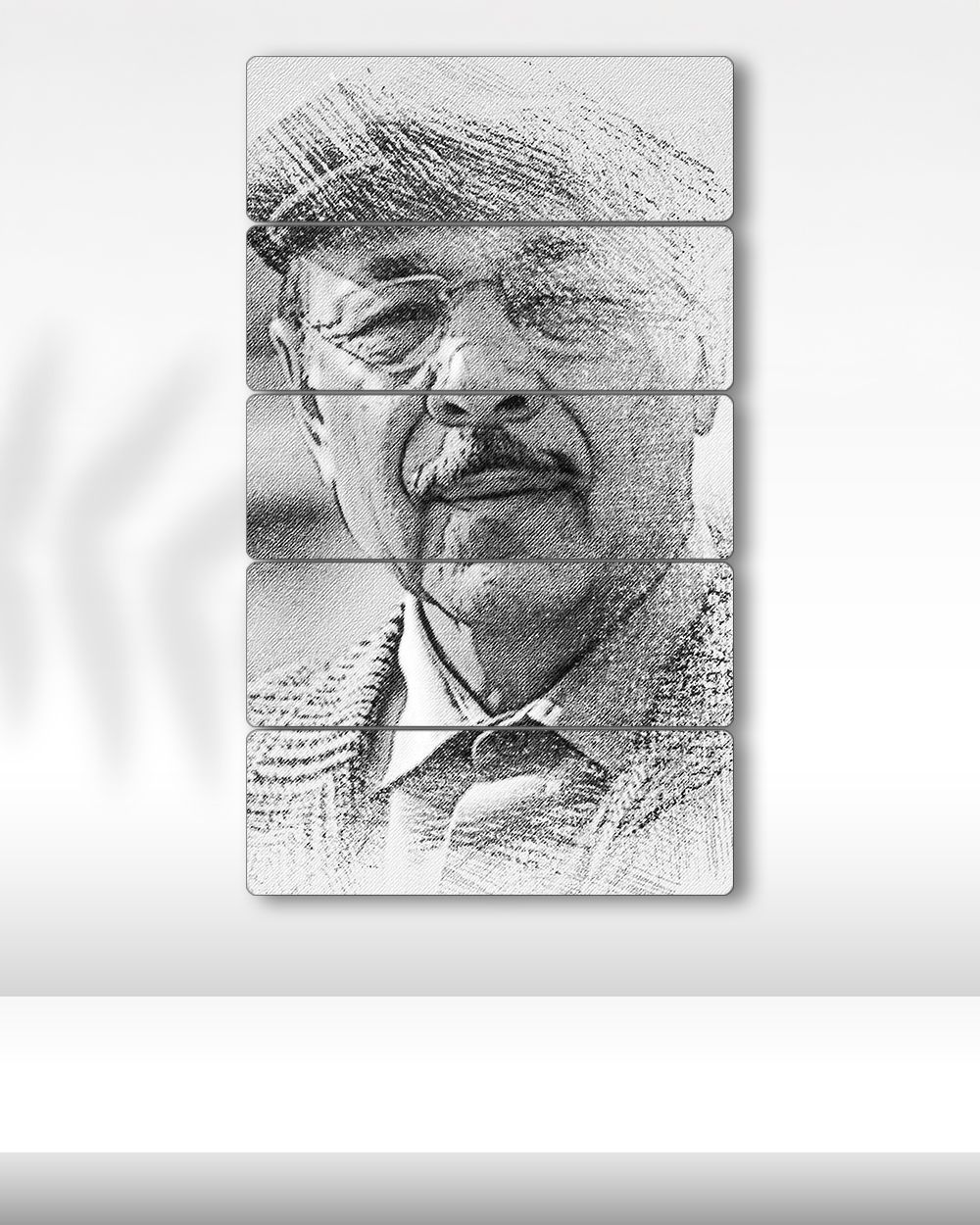 Neşet Ertaş, Eskiz Çizim Tasarımı - 5 Parçalı Tablo