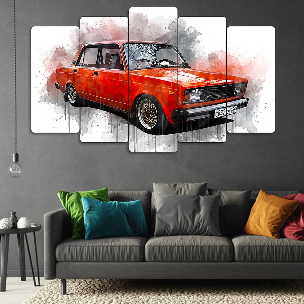 Lada VAZ 2107 Classic - 5 Parçalı Araba Tablo