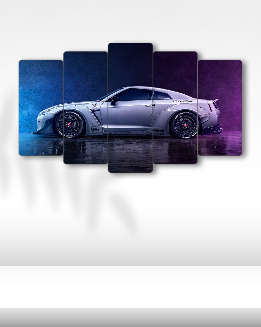 Nissan GT-R R35 Liberty Walk - 5 Parçalı Araba Tablo