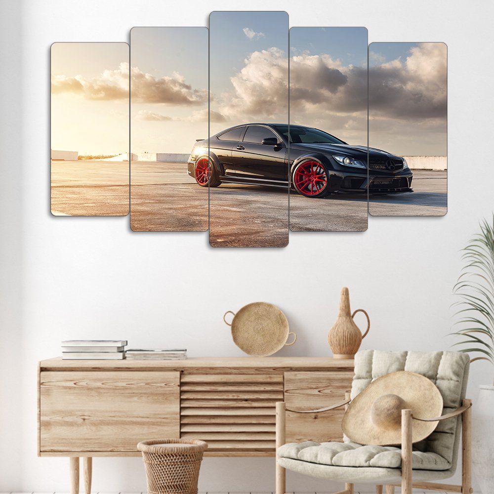 Mercedes-Benz C63 AMG - 5 Parçalı Araba Tablo