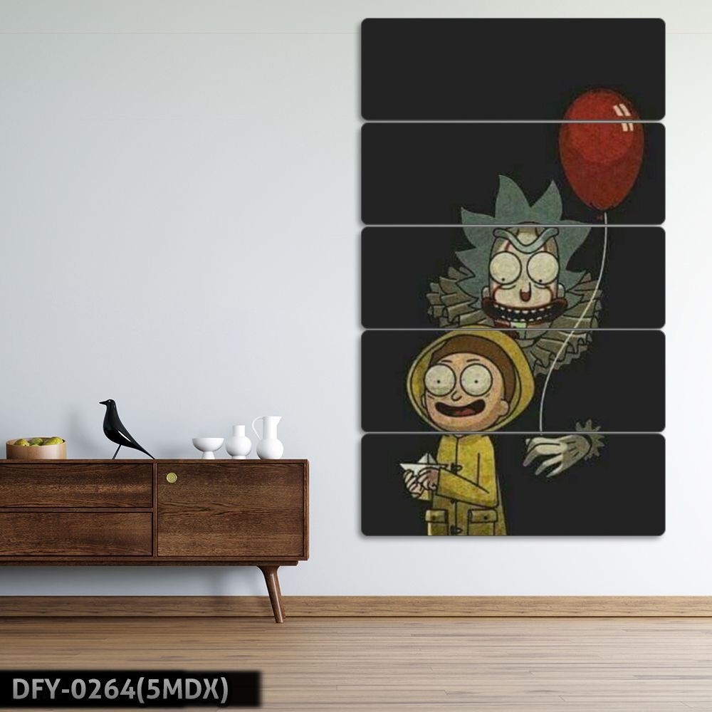 Rick and Morty, IT Konsept - 5 Parçalı Tablo