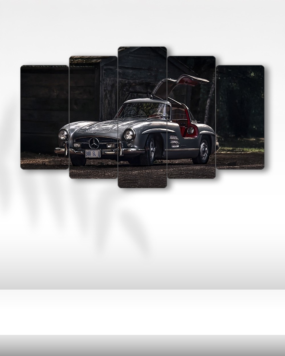 Mercedes-Benz 300 SL - 5 Parçalı Araba Tablo