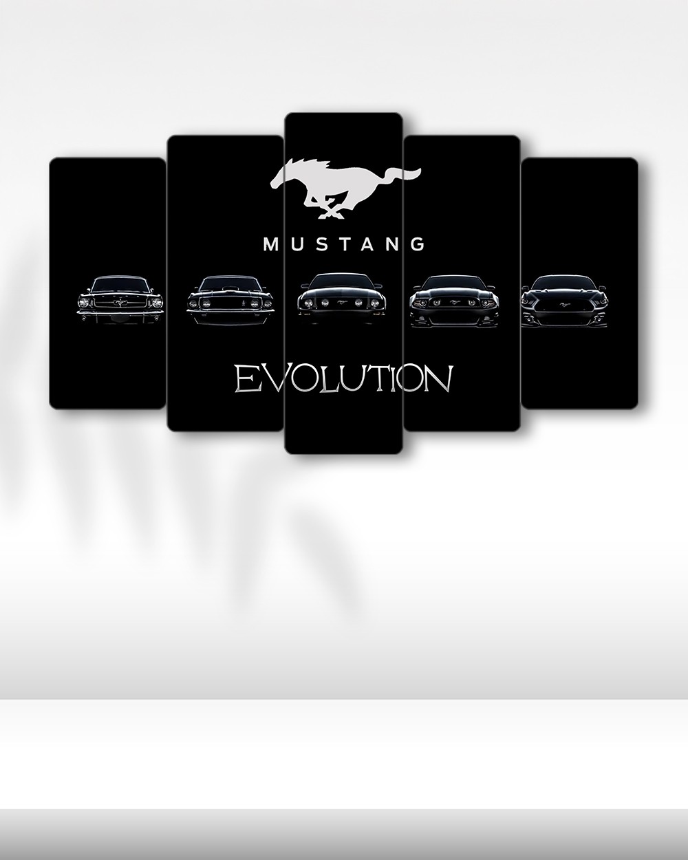 Ford Mustang Evrimi - 5 Parçalı Araba Tablo