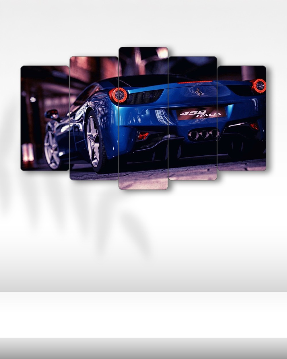 Ferrari 458 Italia - 5 Parçalı Araba Tablo