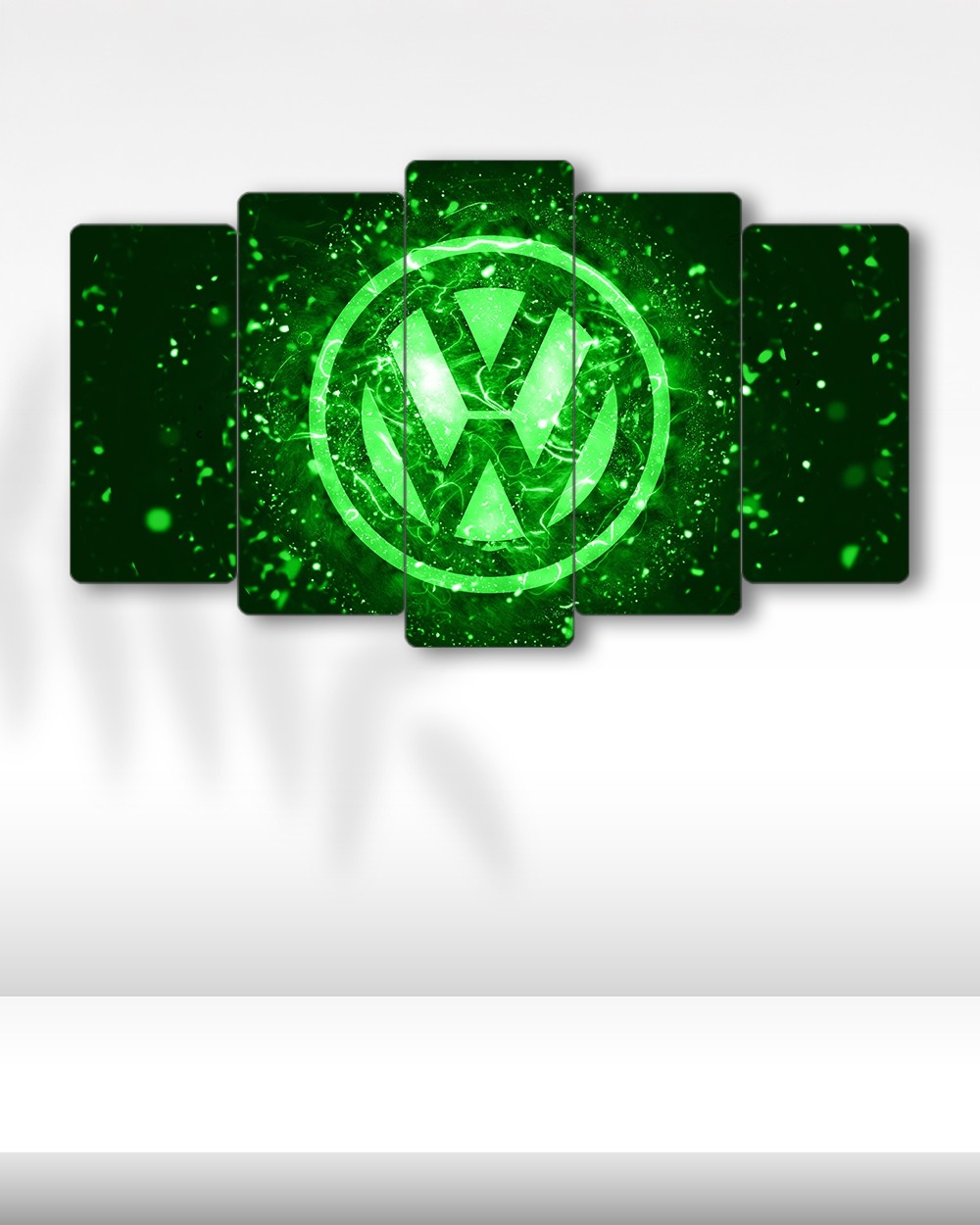 Volkswagen Logo - 5 Parçalı Araba Tablo