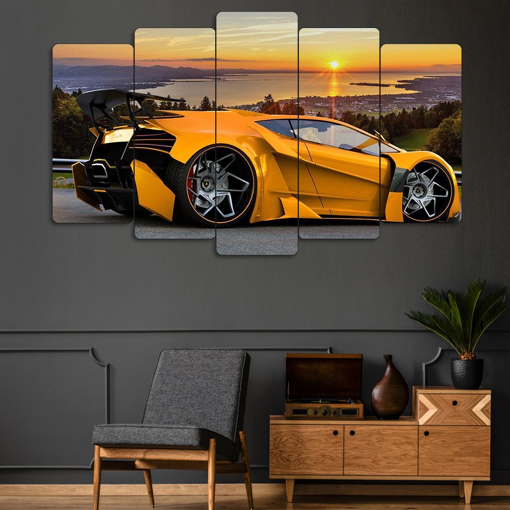 Lamborghini Veneno - 5 Parçalı Araba Tablo