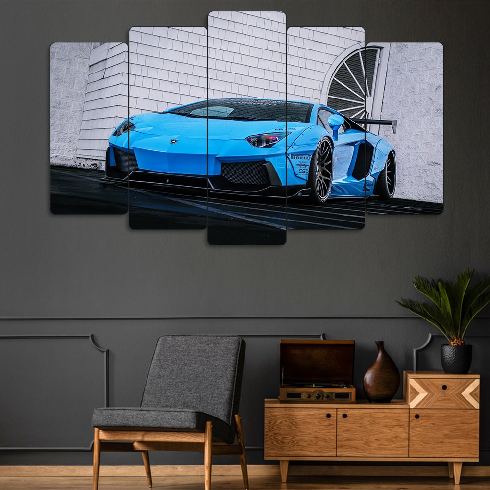 Lamborghini Aventador Liberty Walk - 5 Parçalı Araba Tablo