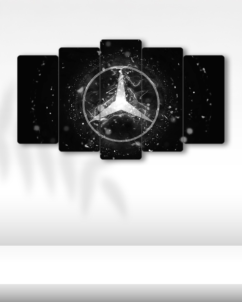 Mercedes-Benz Logo - 5 Parçalı Araba Tablo