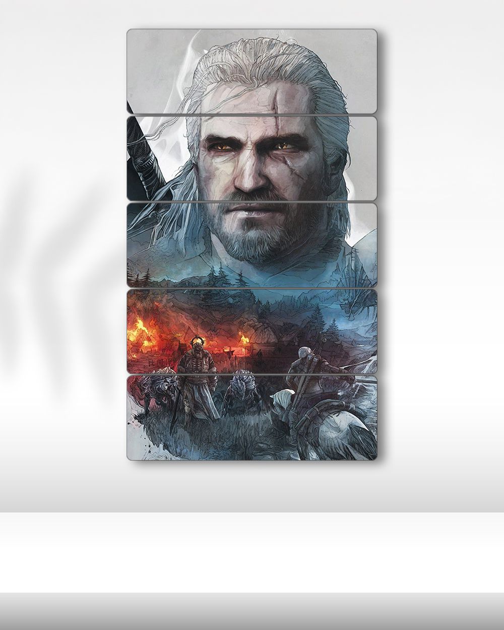 The Witcher, Geralt Çizim - 5 Parçalı Tablo