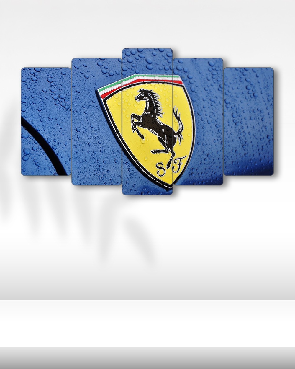 Ferrari Logo - 5 Parçalı Araba Tablo