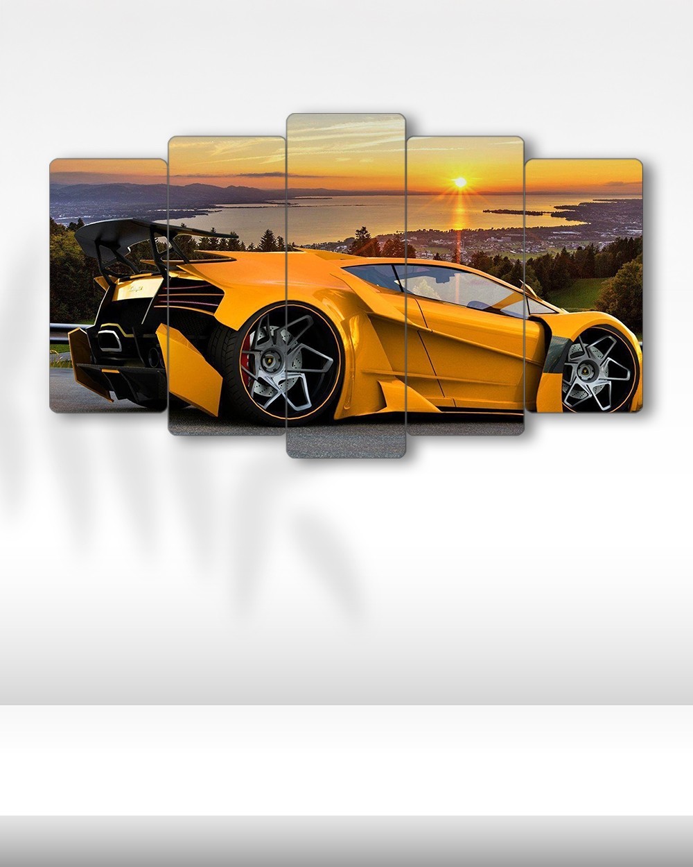 Lamborghini Veneno - 5 Parçalı Araba Tablo