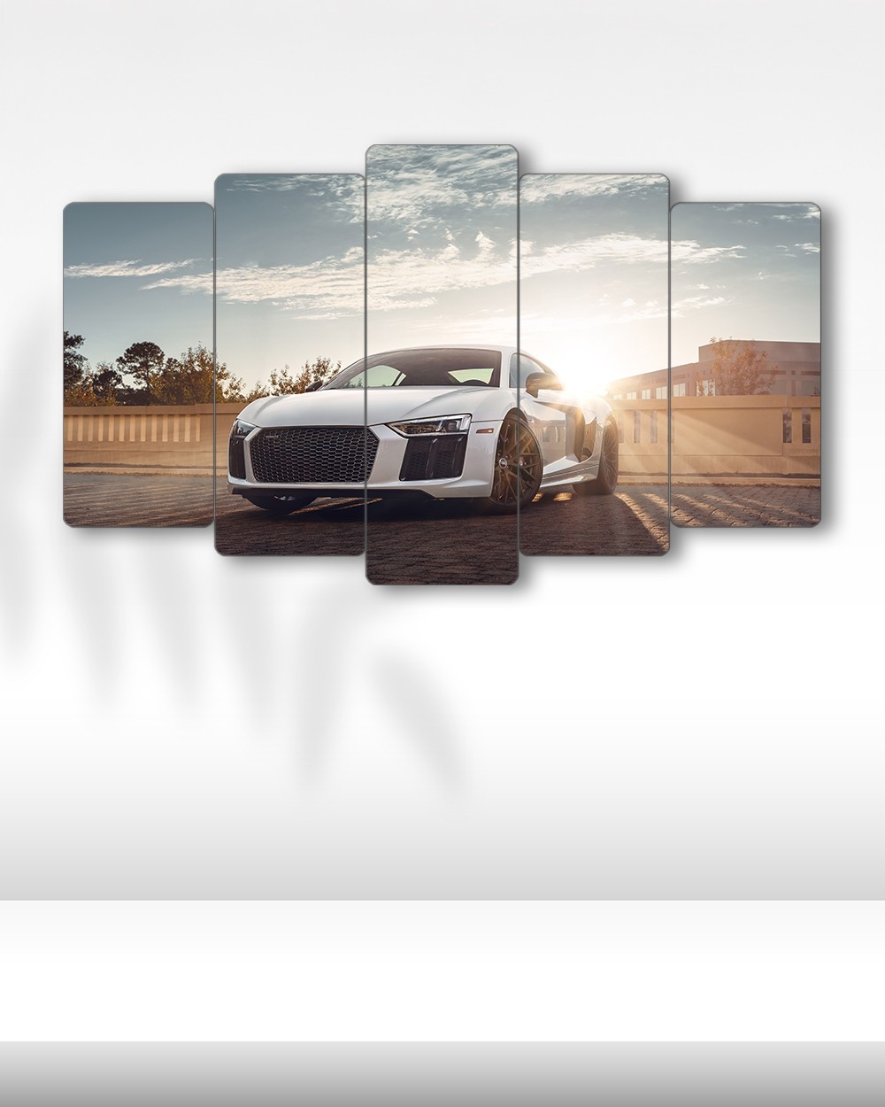 Audi R8 V10 Plus Sunrise - 5 Parçalı Araba Tablo