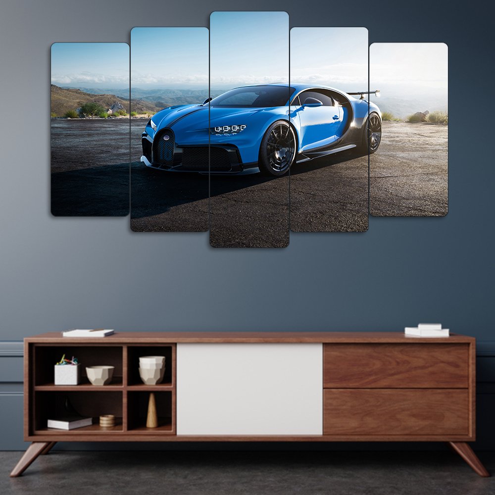 Bugatti Chiron Super Sport - 5 Parçalı Araba Tablo
