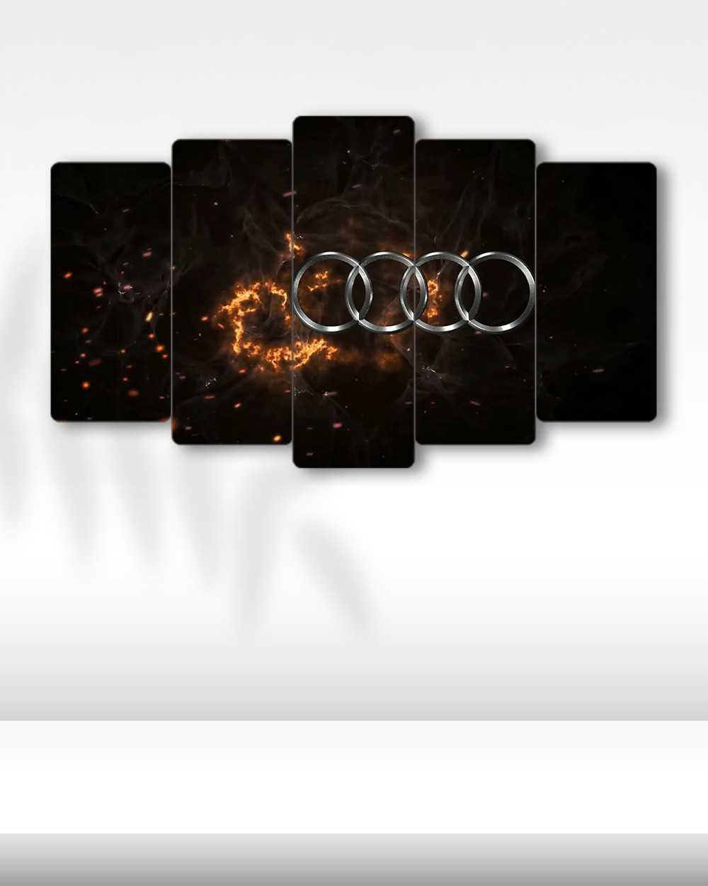 Audi Logo - 5 Parçalı Araba Tablo