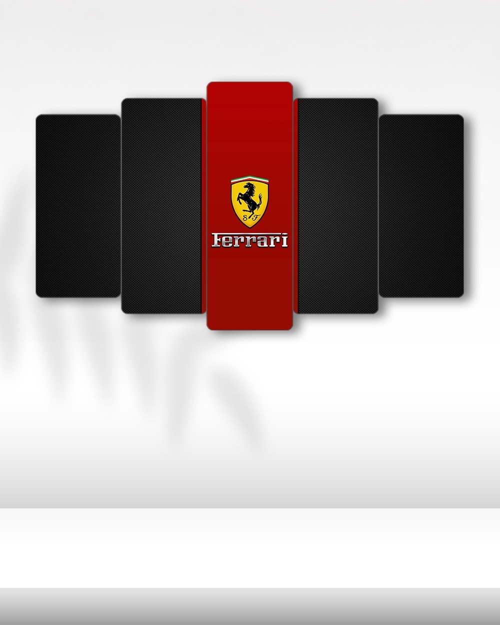 Ferrari Logo - 5 Parçalı Araba Tablo