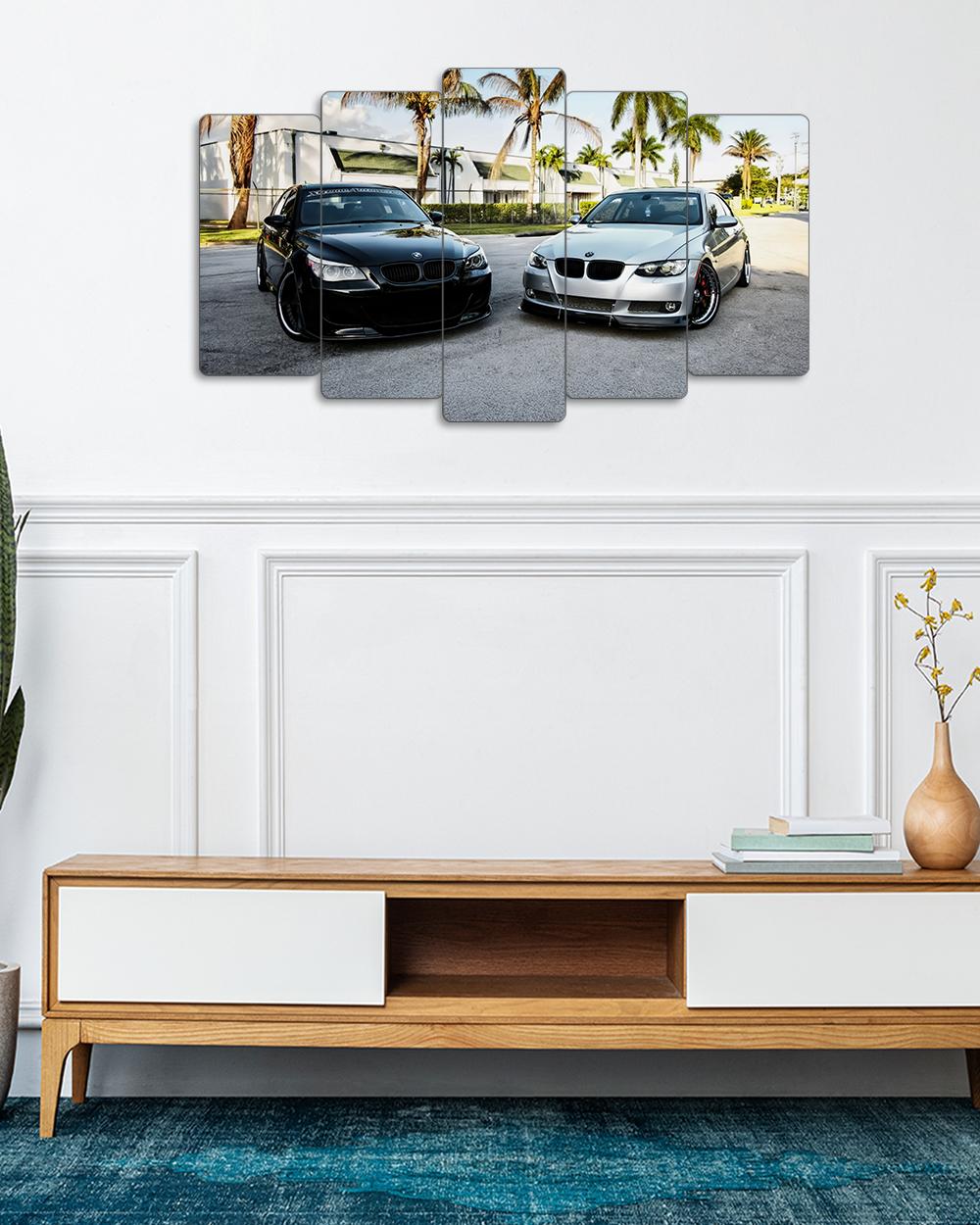 BMW M5 E60 & BMW E92 Coupe - 5 Parçalı Araba Tablo