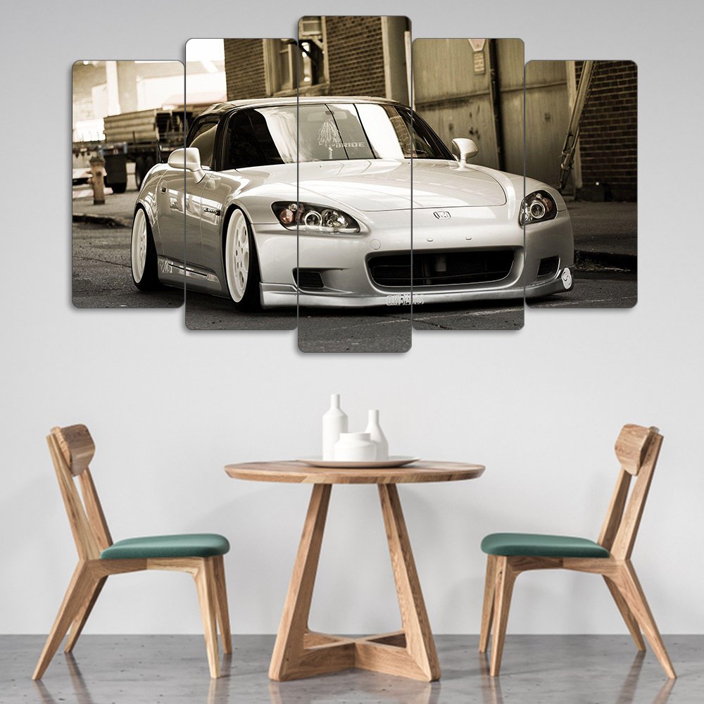 Honda S2000 White Edition - 5 Parçalı Araba Tablo