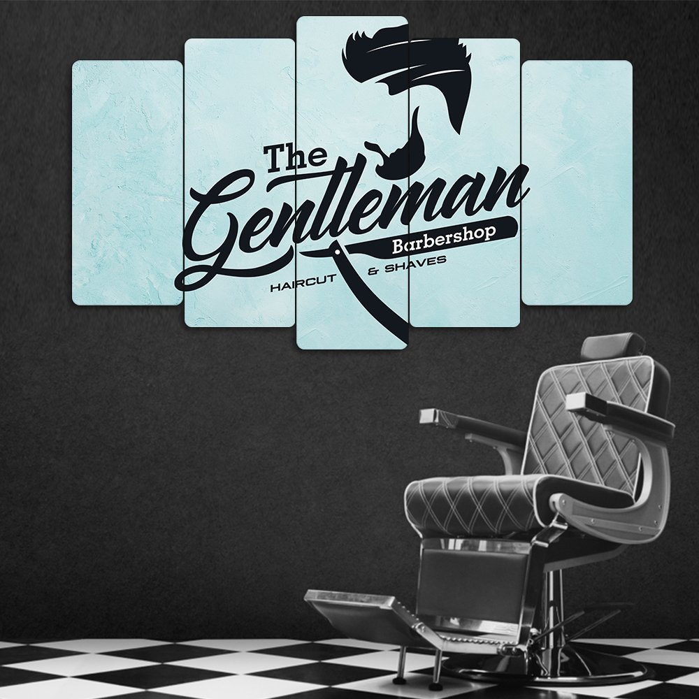Gentleman Stili - 5 Parçalı Berber Tablo