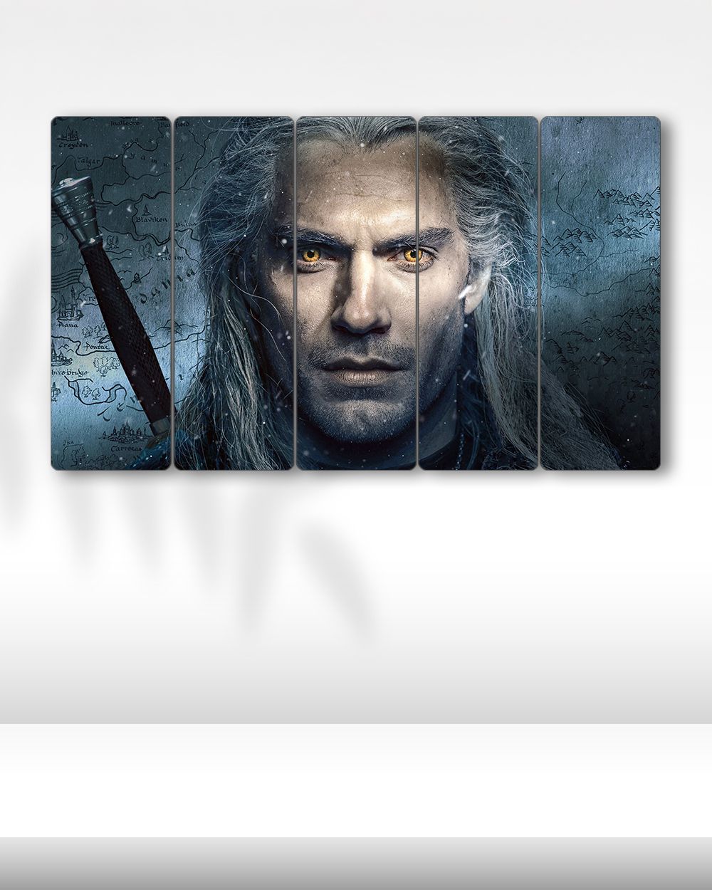 The Witcher, Geralt Portre - 5 Parçalı Tablo