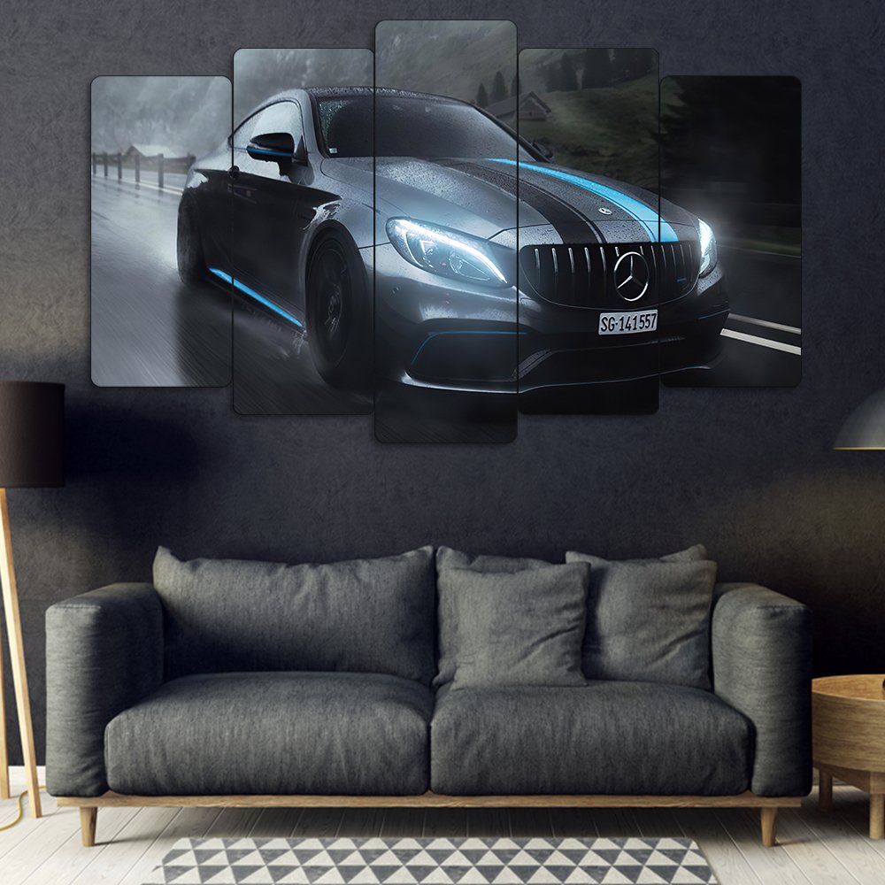 Mercedes-Benz C63 AMG Coupe - 5 Parçalı Araba Tablo