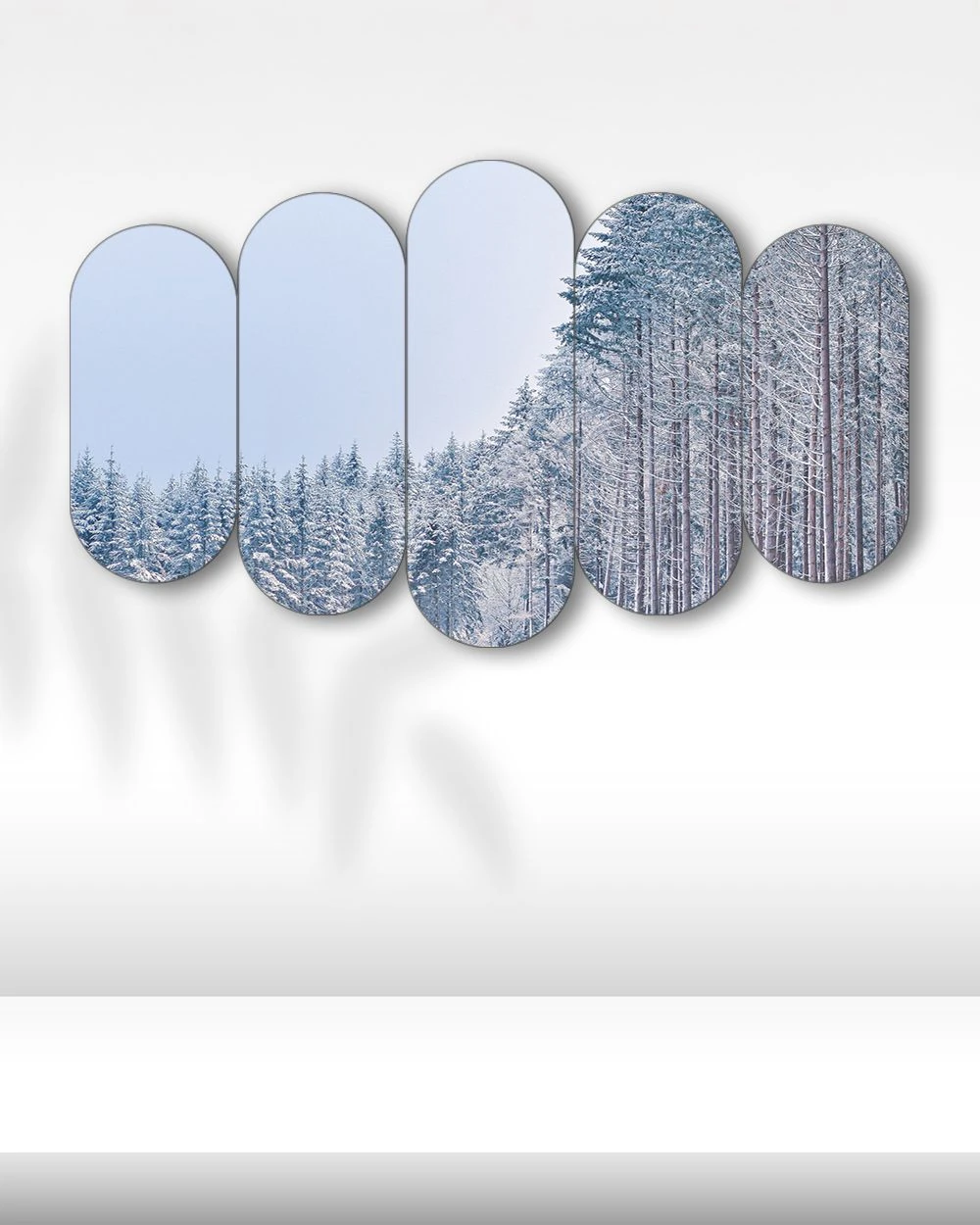 Karlı Orman - 5 Parçalı Tablo