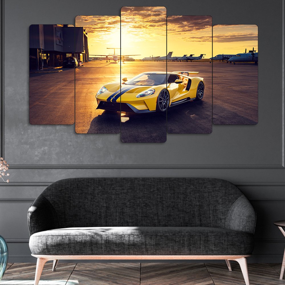 Ford GT - 5 Parçalı Araba Tablo