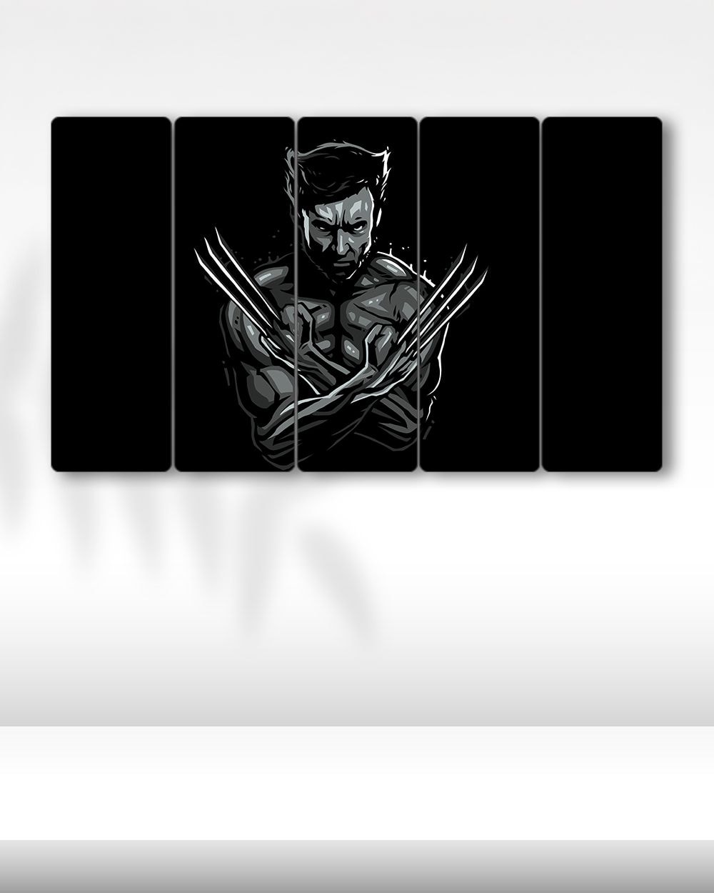X-Men, Wolverine Siluet - 5 Parçalı Tablo