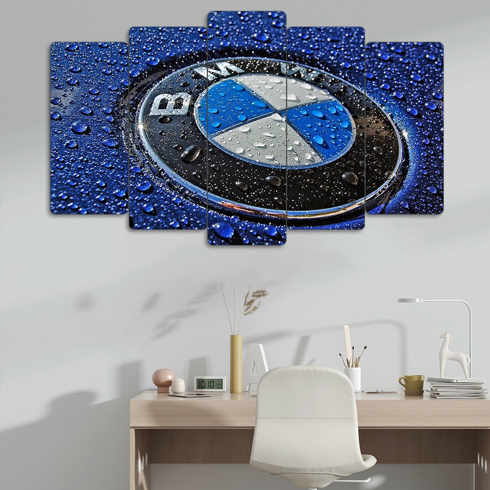 BMW Logosu Yağmur Detaylı - 5 Parçalı Araba Tablo