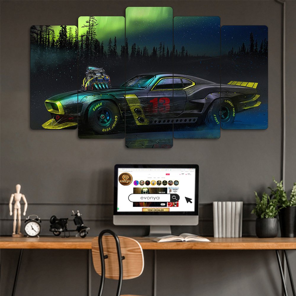 Custom Muscle Car - 5 Parçalı Araba Tablo