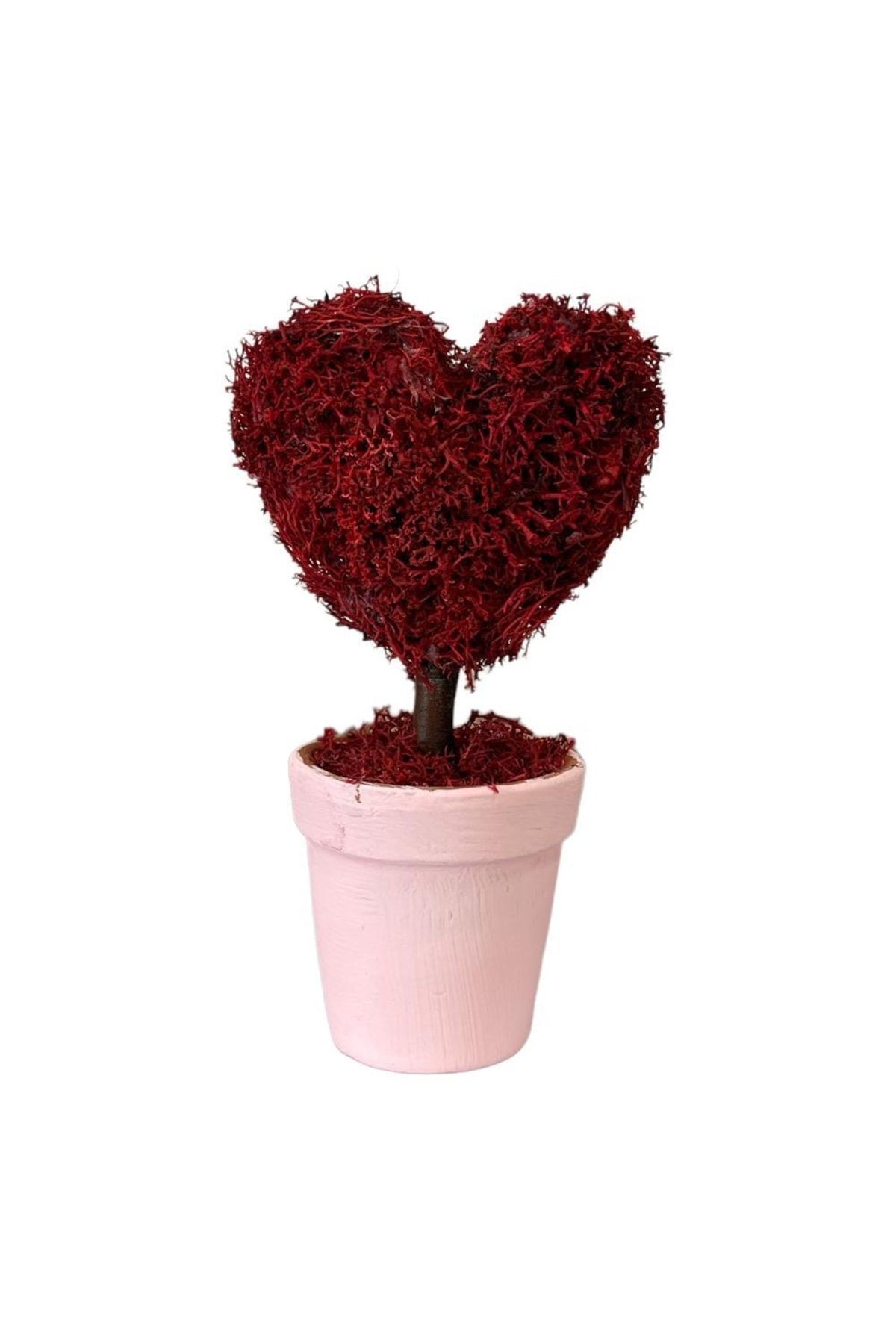 Blumentopf aus natürlicher Keramik, 20 cm, Herzbaum – Liebe zum Valentinstag, mattiertes Norwegen-Moos zum Valentinstag