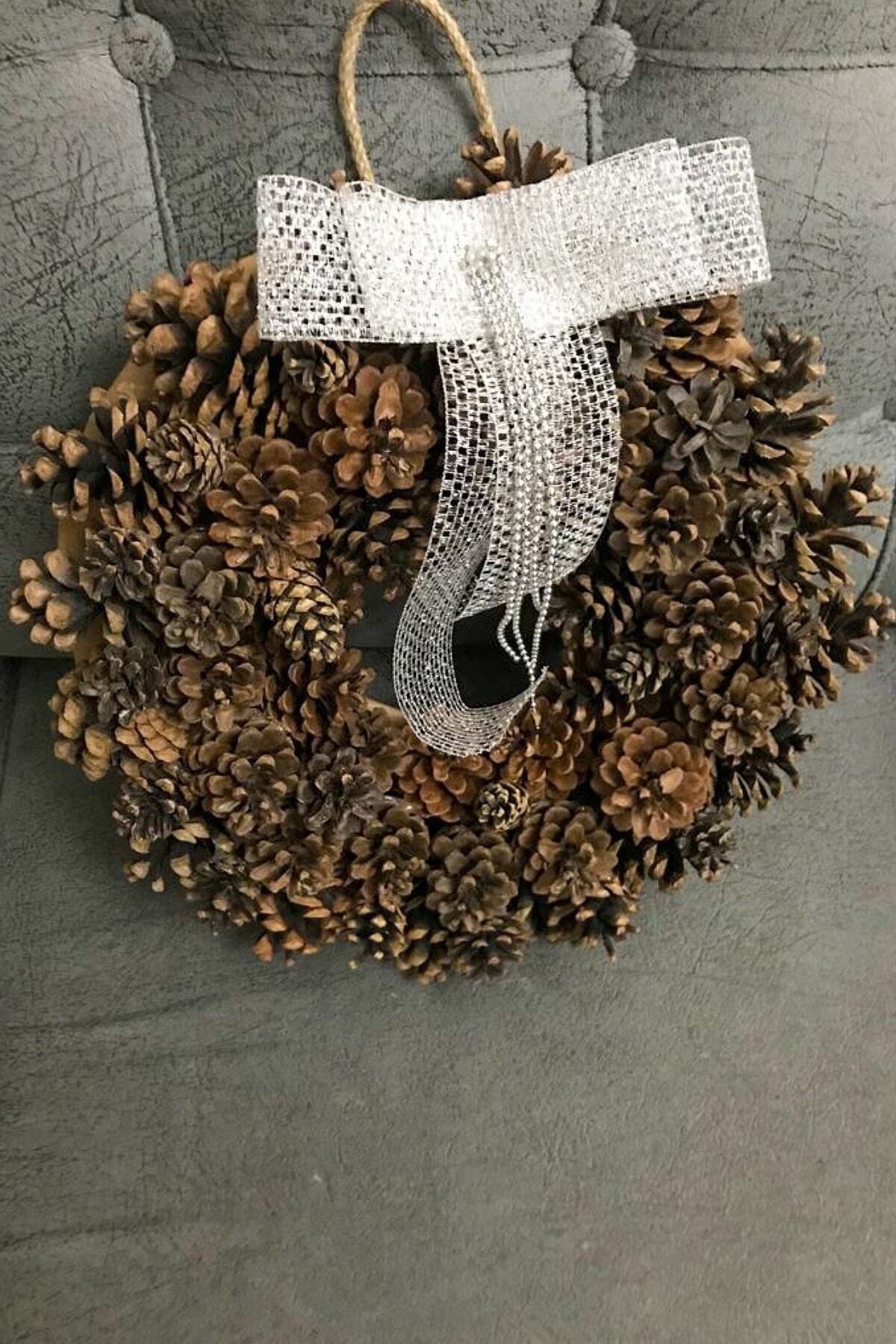 Decorative Pinecone Wreath Door Ornament Kp5 35cmx35cm